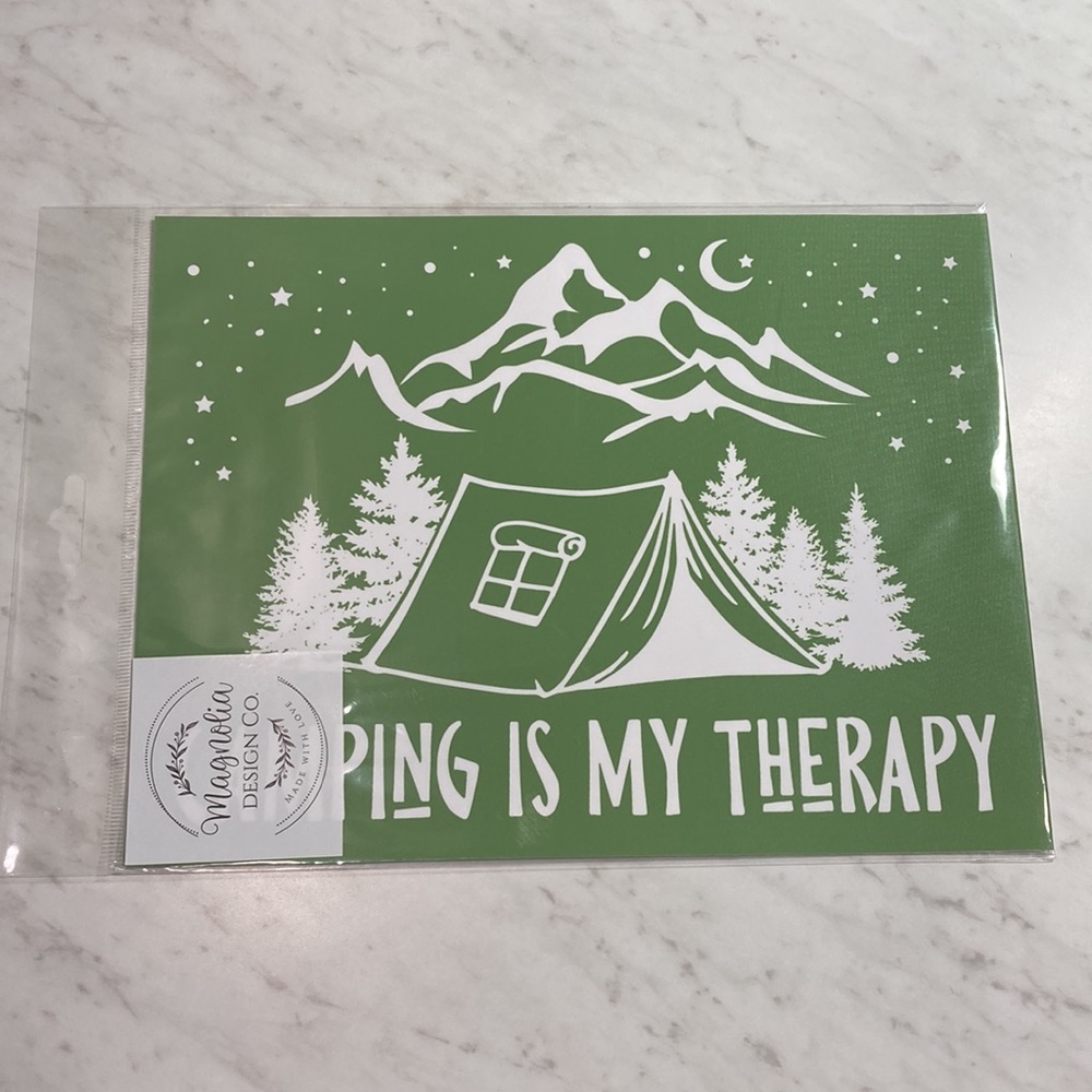 Magnolia Design Co Camping is my Therapy Silkscreen Transfer NEW